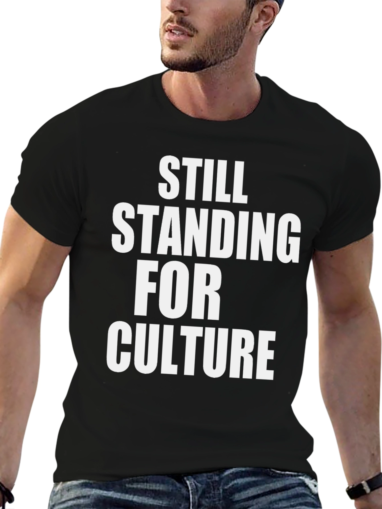 Still Standing For Culture Black Graphic T-Shirt