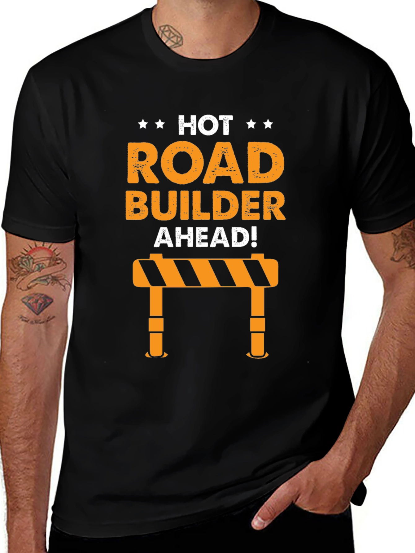 Hot Road Builder Ahead T-Shirt - Construction Crew Apparel