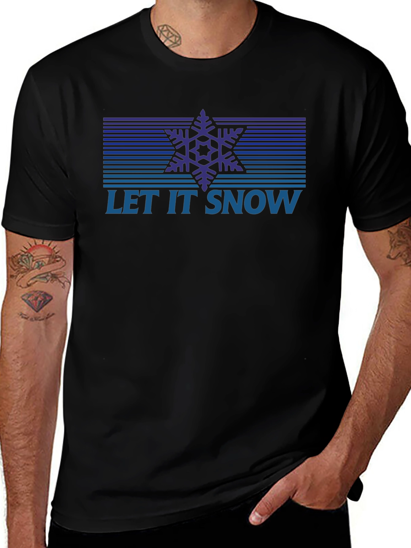 Let It Snow Retro Snowflake Graphic Tee