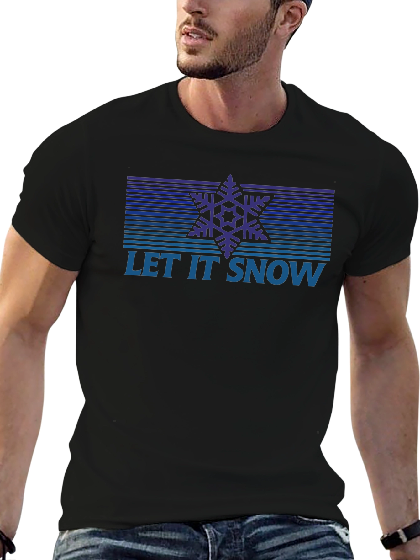 Let It Snow Retro Snowflake Graphic Tee