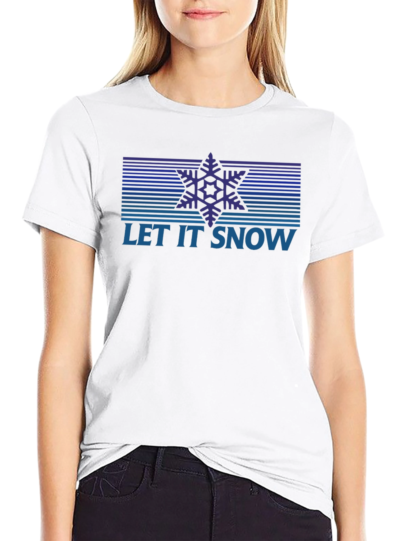 Let It Snow Retro Snowflake Graphic Tee