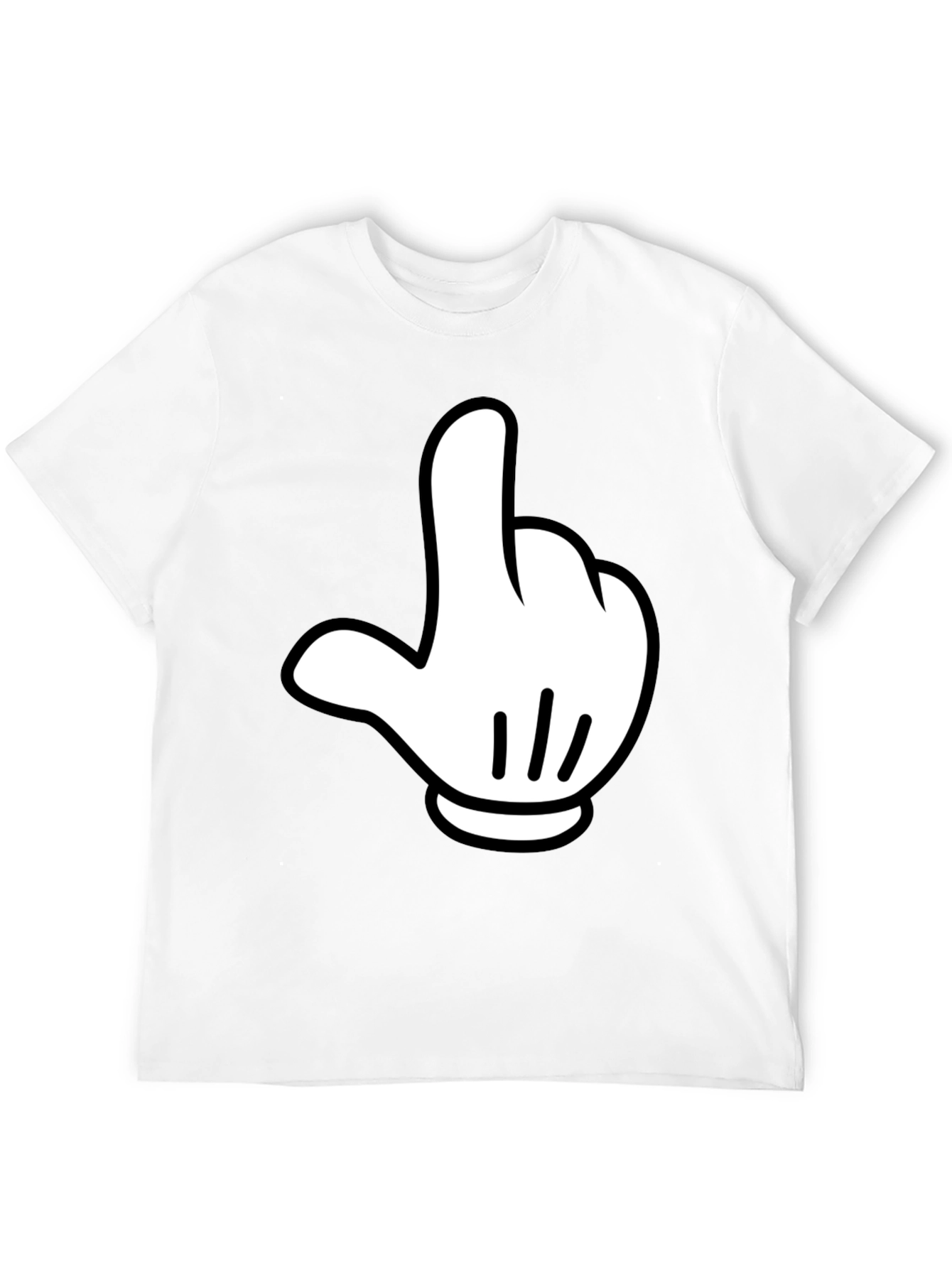 Funny Cartoon Hand Graphic Black T-Shirt