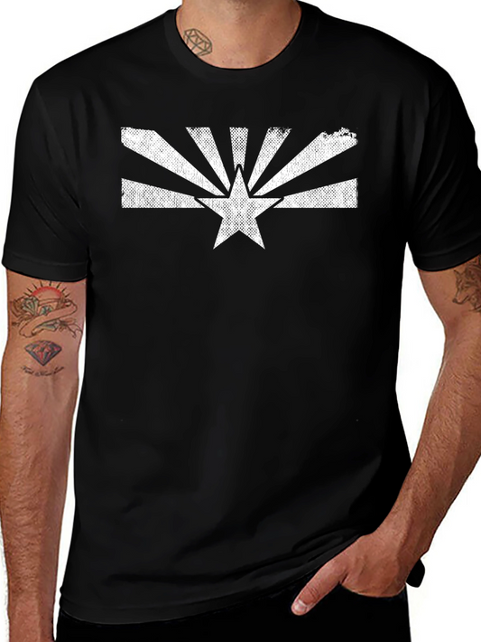 Arizona Flag Graphic Tee - Black Cotton T-Shirt