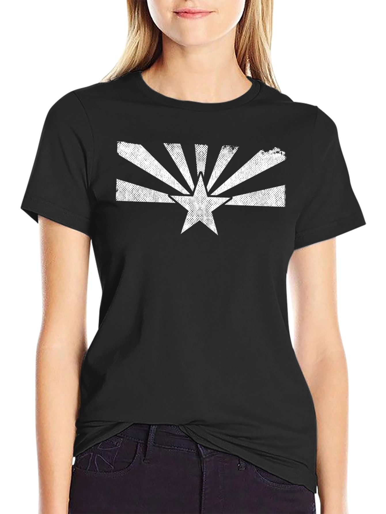 Arizona Flag Graphic Tee - Black Cotton T-Shirt