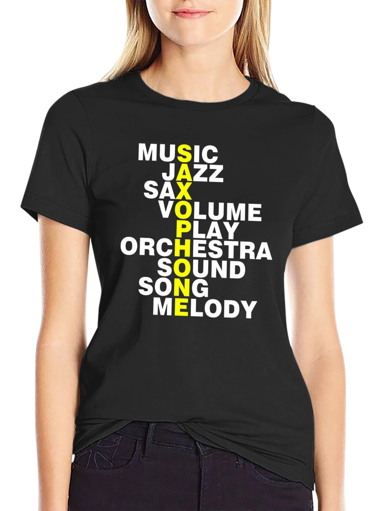 Music Lover Graphic T-Shirt - Saxophone Jazz Orchestra