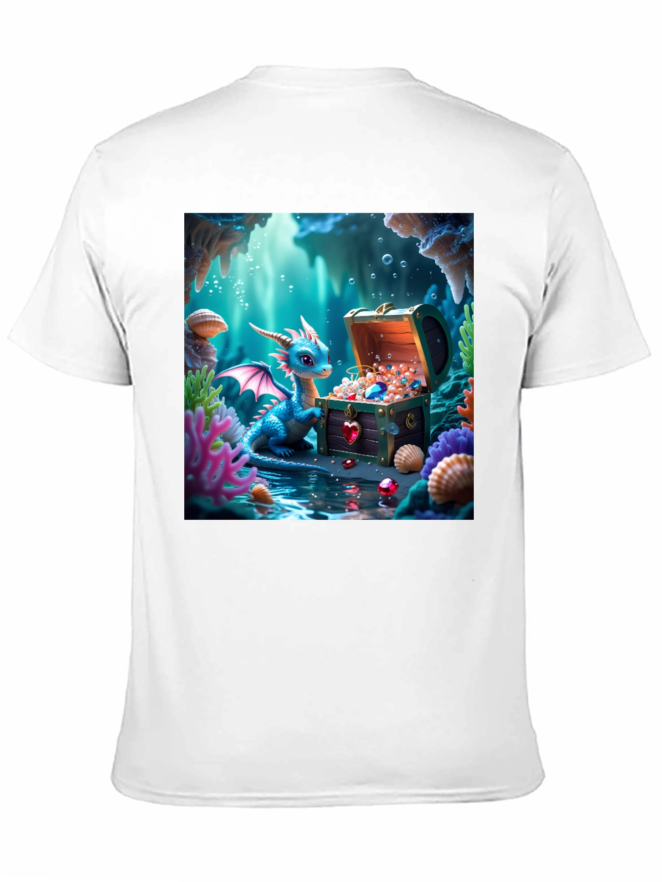 Fantasy Dragon Treasure Chest Graphic Tee