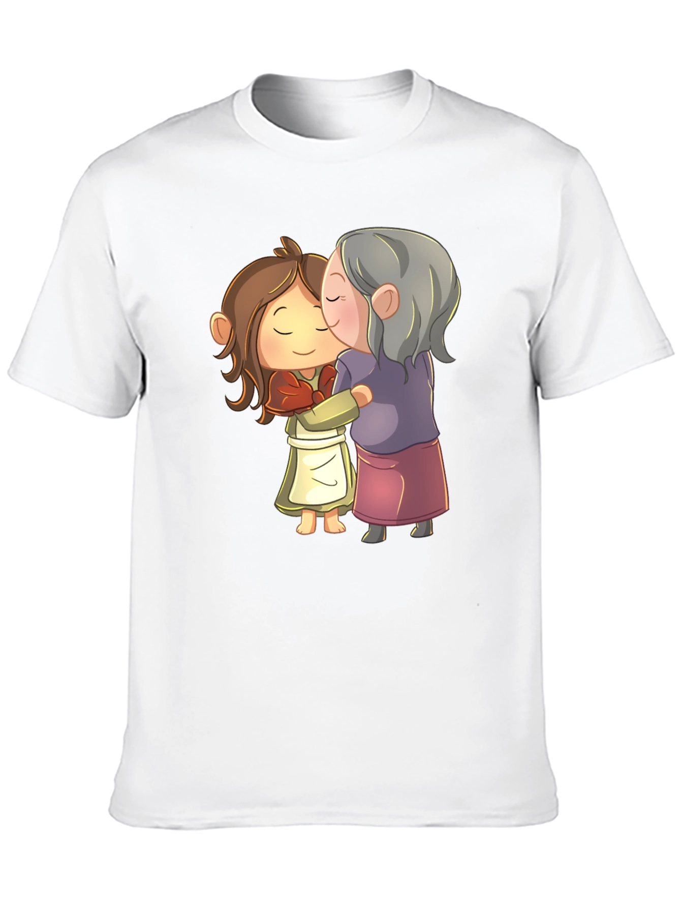 Grandma & Kid Hug Graphic Tee - Black