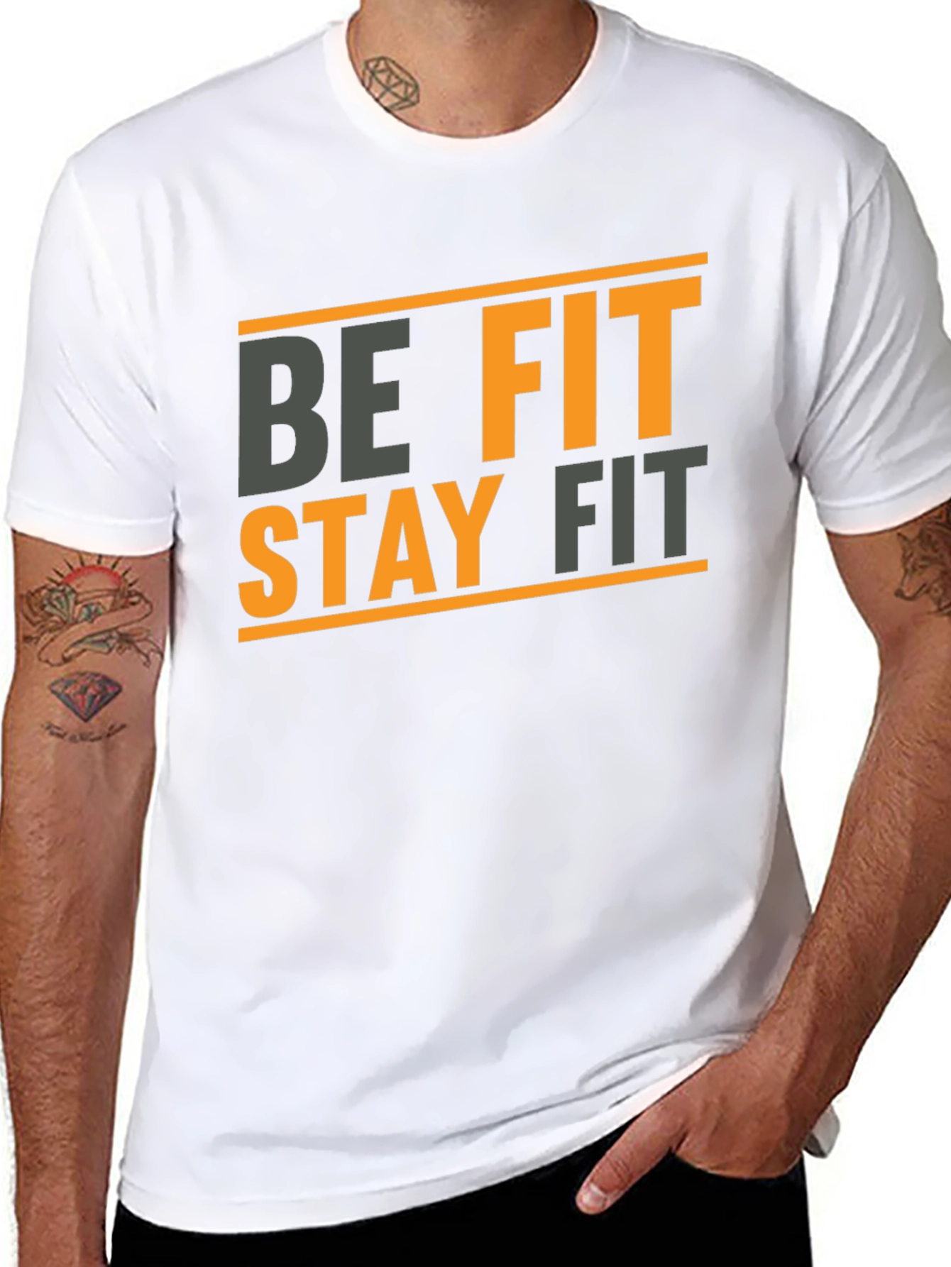 Be Fit Stay Fit Black Graphic Tee