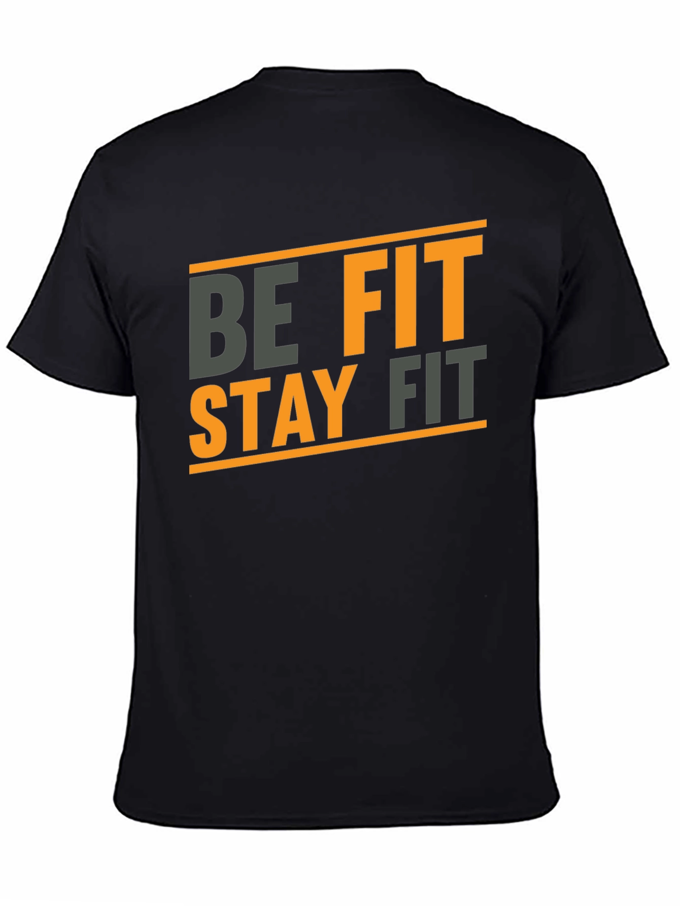 Be Fit Stay Fit Black Graphic Tee