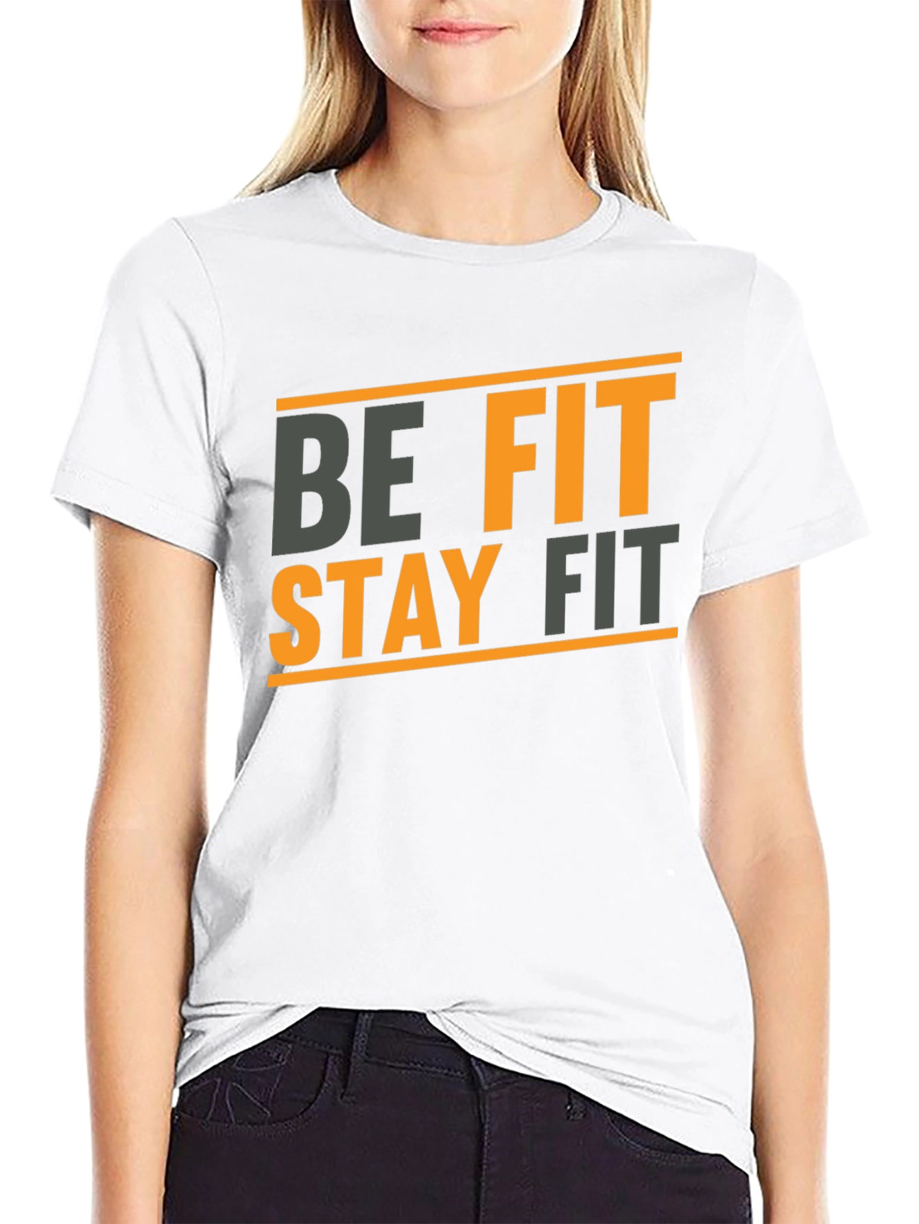 Be Fit Stay Fit Black Graphic Tee