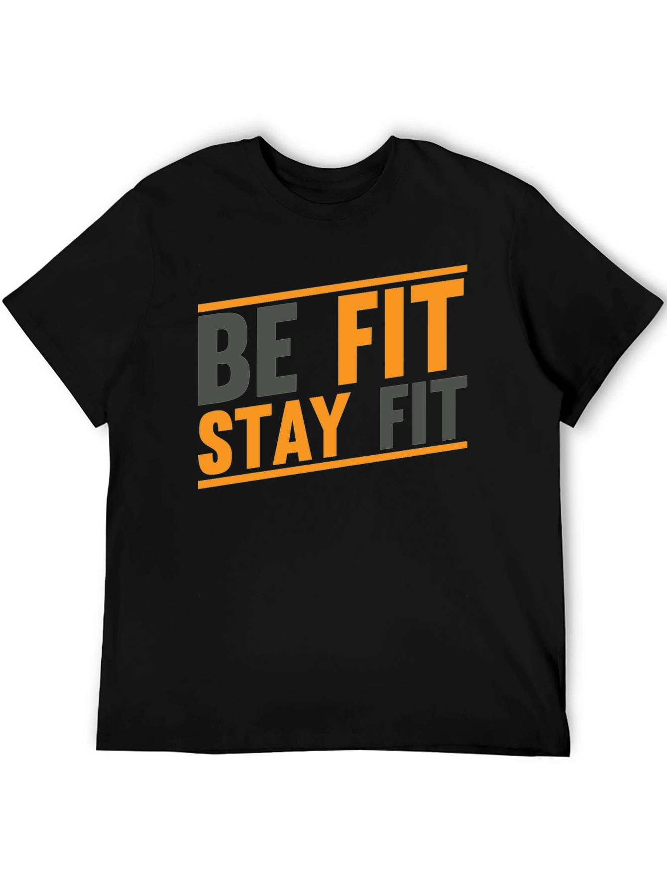 Be Fit Stay Fit Black Graphic Tee