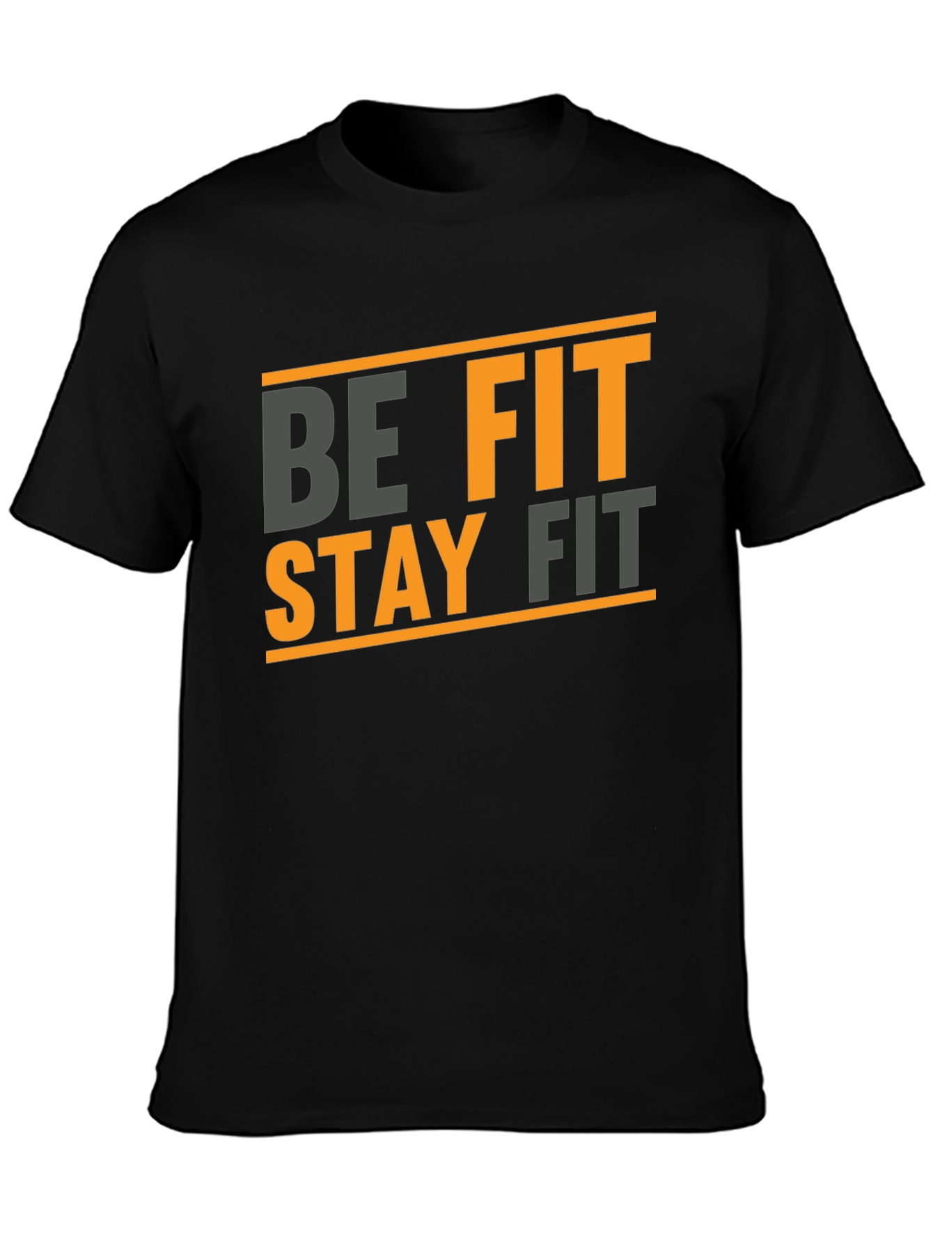 Be Fit Stay Fit Black Graphic Tee