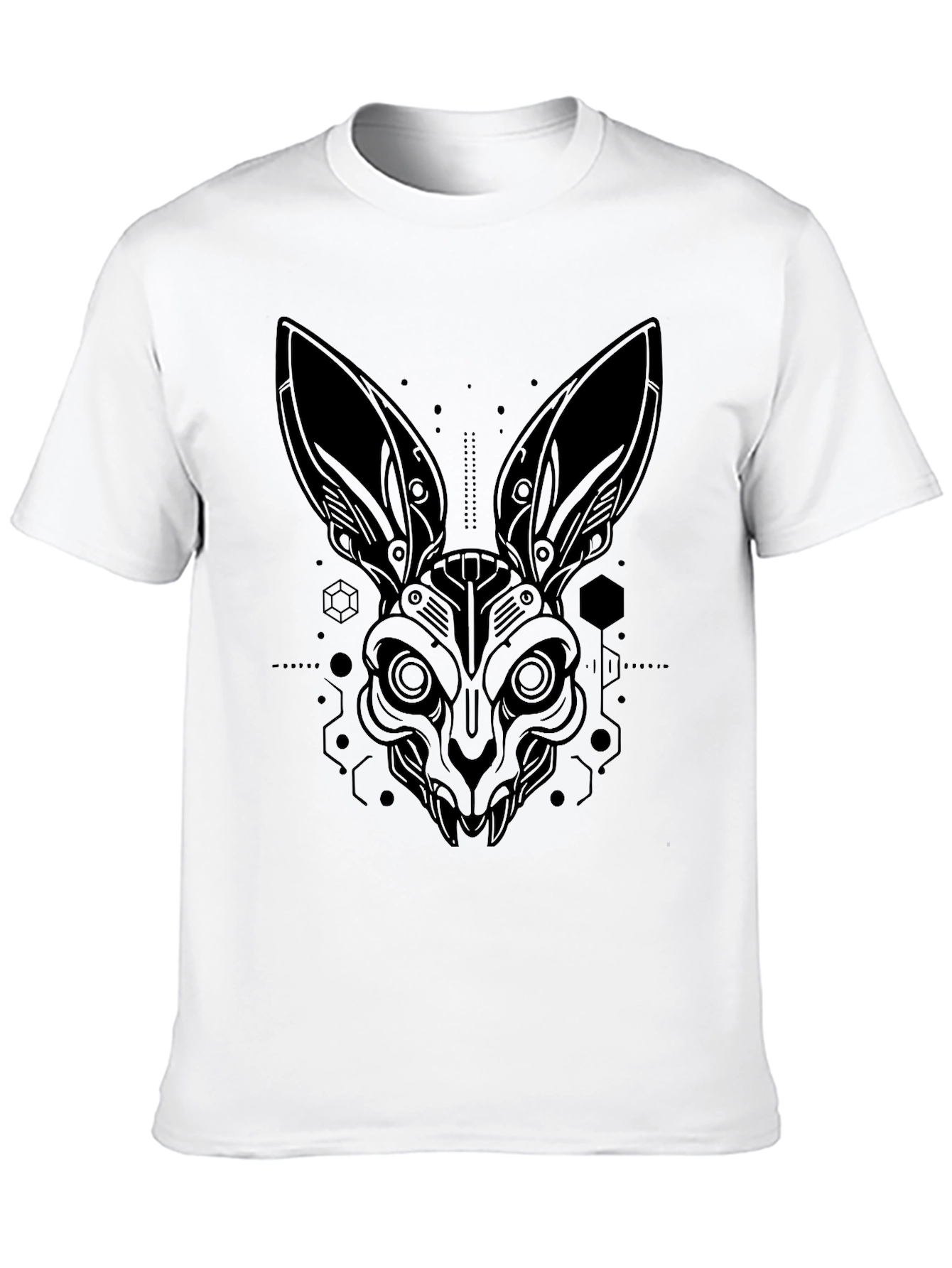 Cyberpunk Rabbit Graphic Tee - Stylish Black T-Shirt