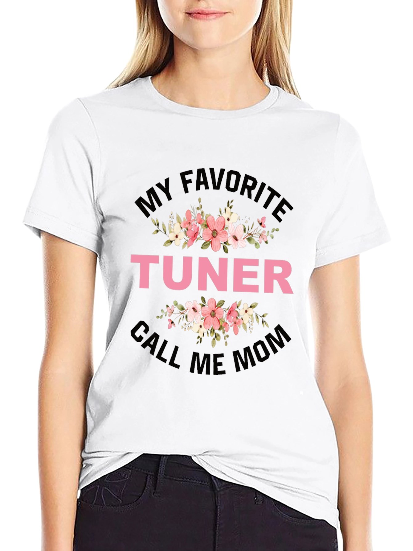 My Favorite Tuner Call Me Mom Black T-Shirt