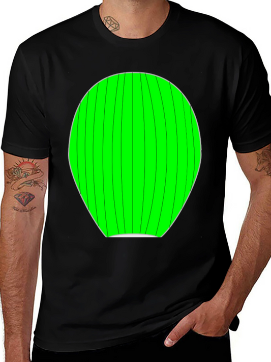 Green Melon Graphic Black T-Shirt