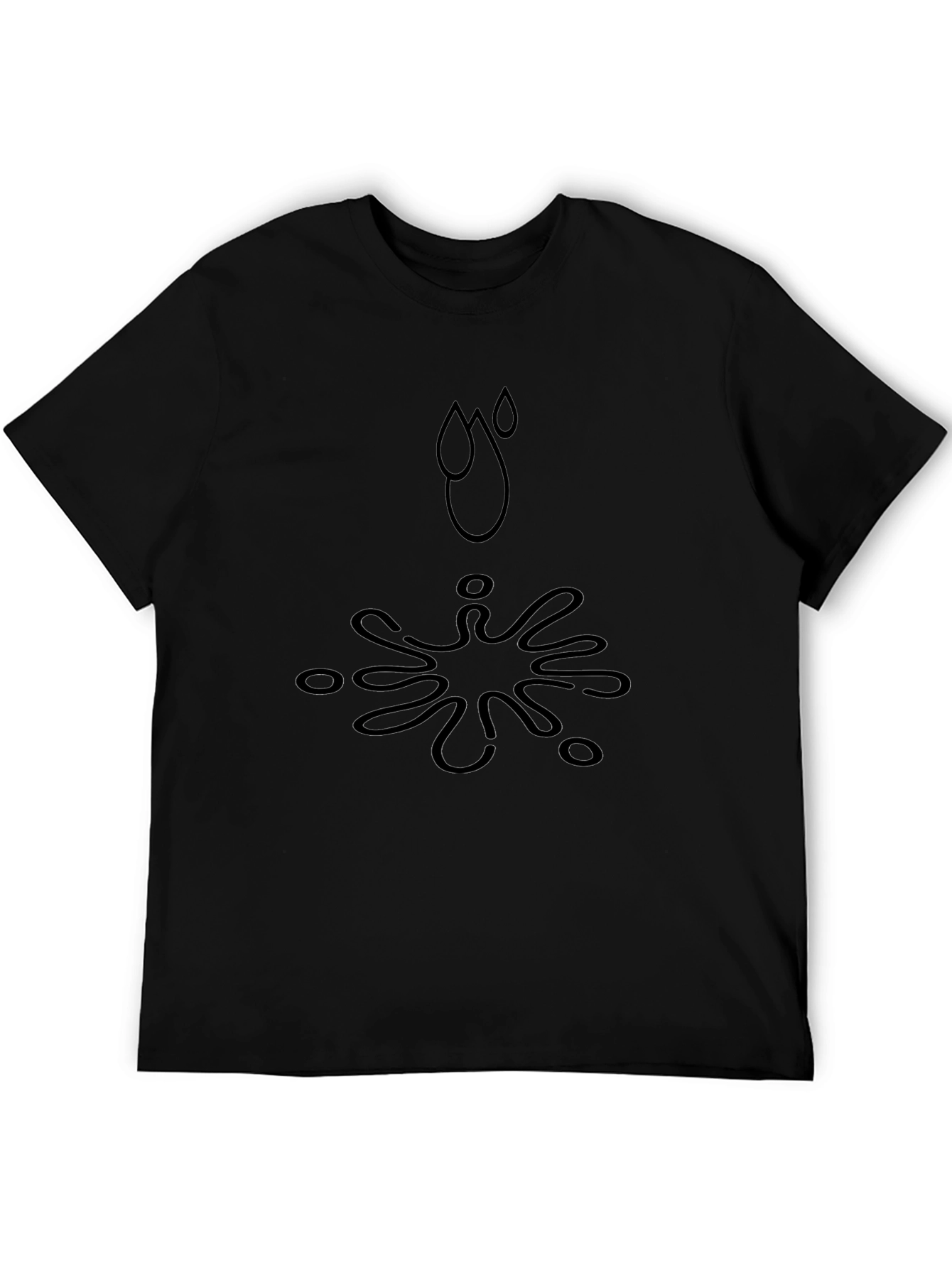 Black T-Shirt with Abstract Splash Design