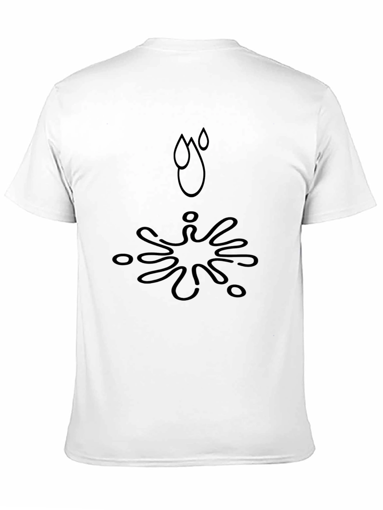 Black T-Shirt with Abstract Splash Design
