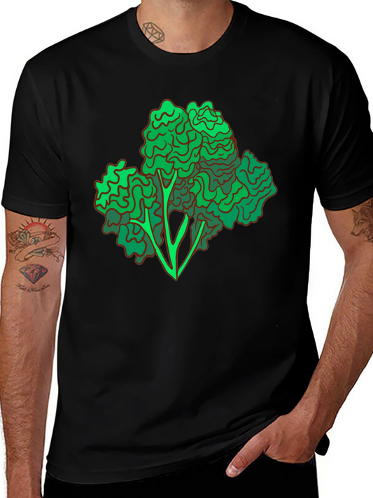 Broccoli Graphic Print Black T-Shirt
