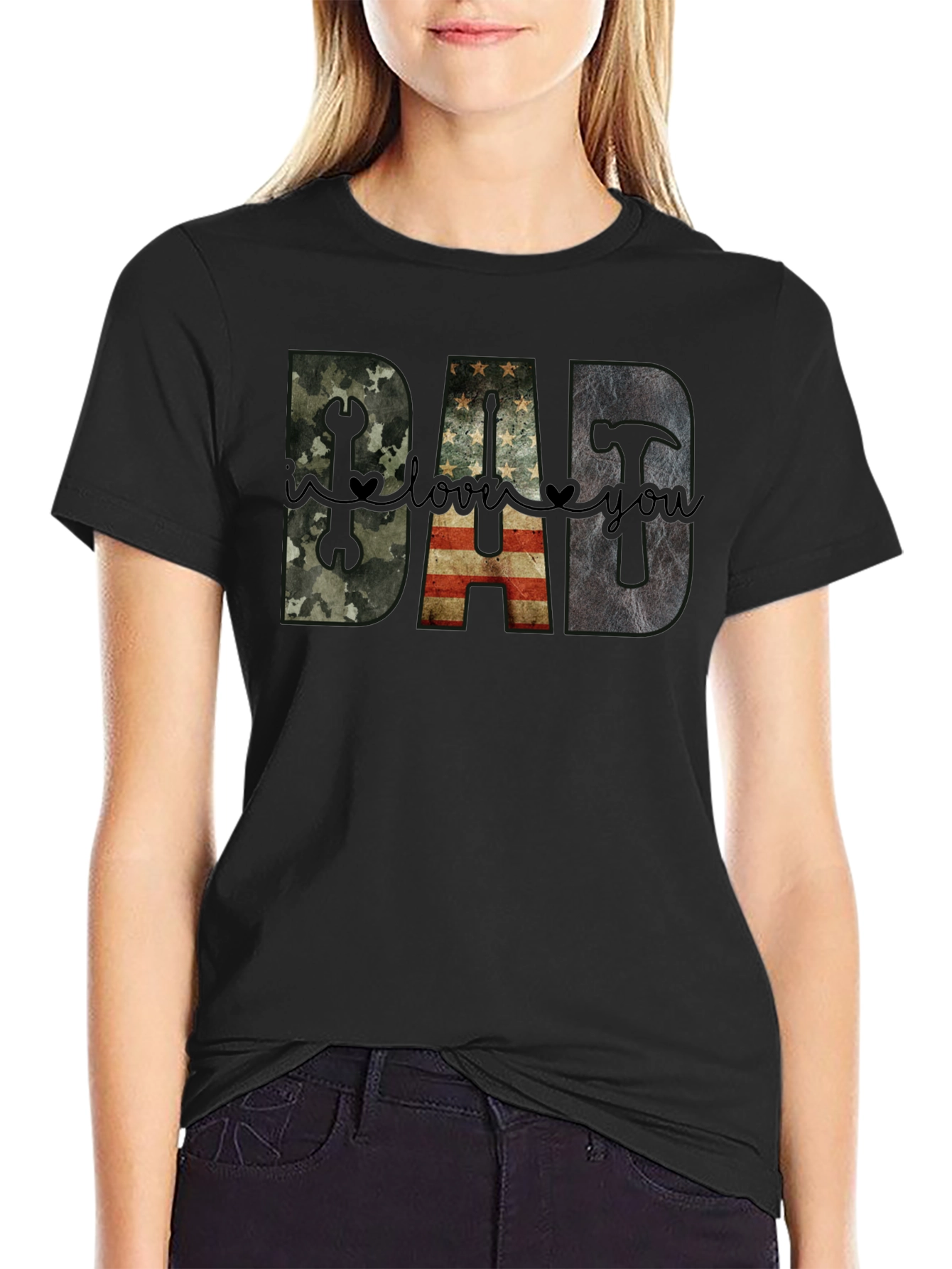 DAD I Love You T-Shirt Fathers Day Gift
