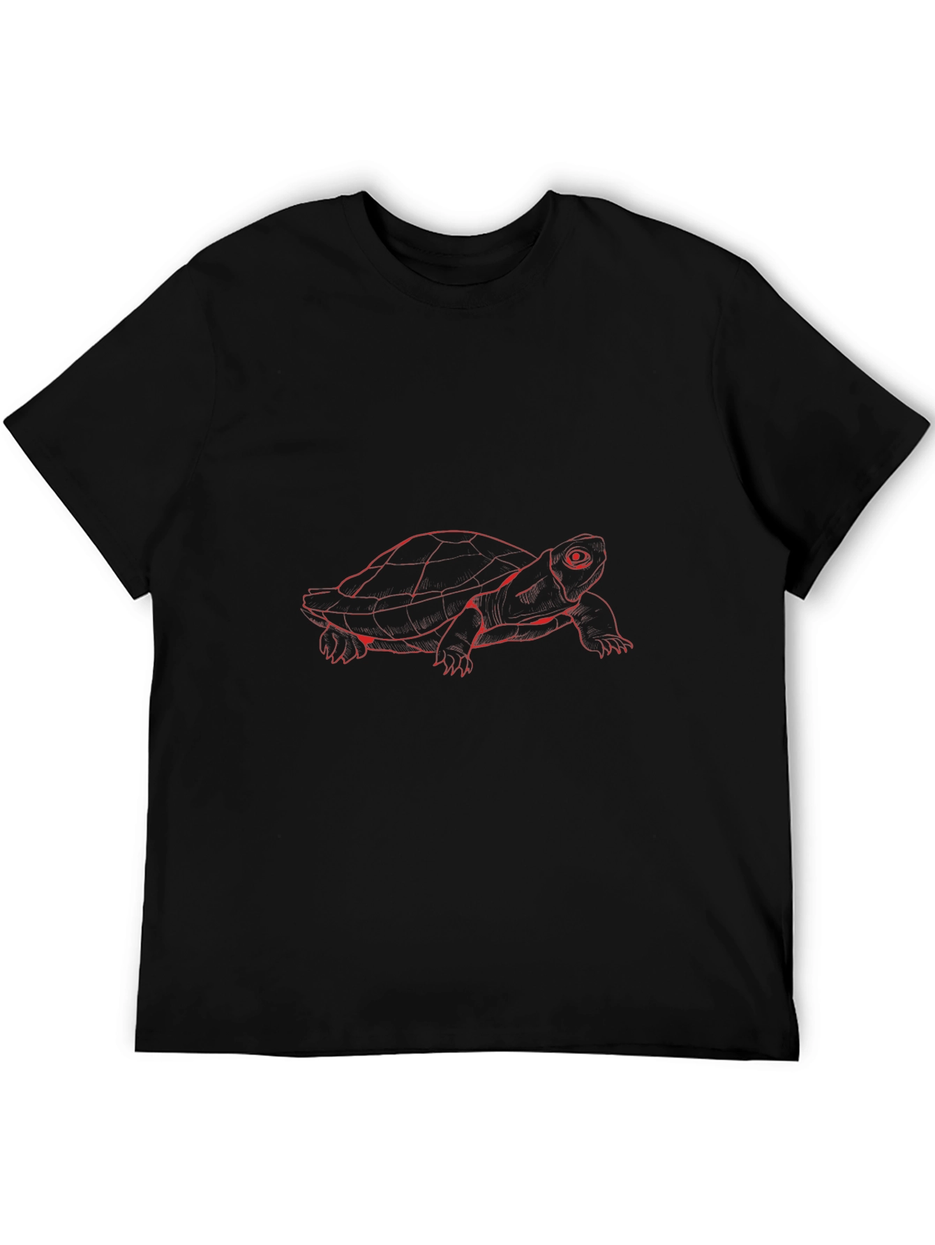 Red Turtle Graphic Black T-Shirt