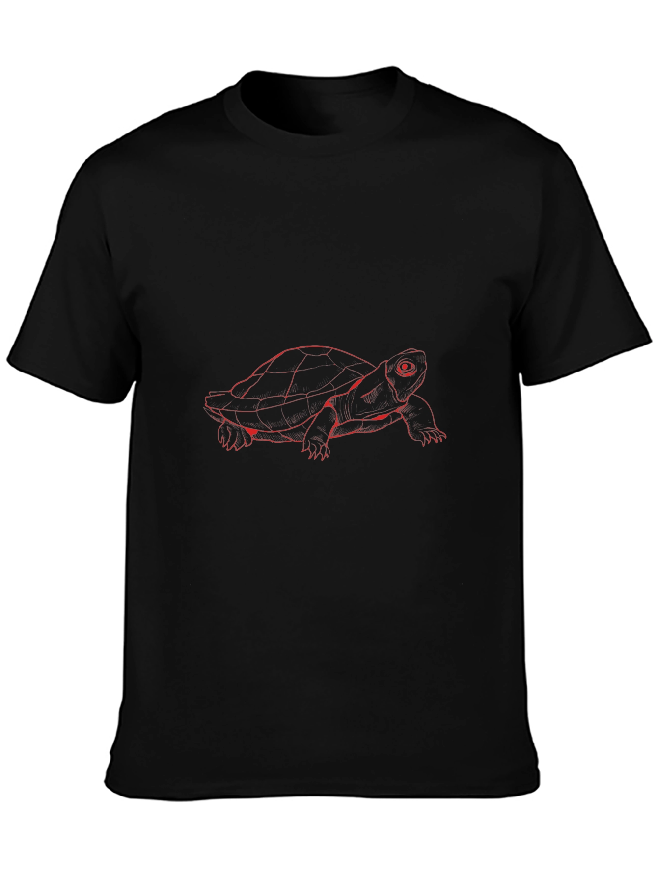 Red Turtle Graphic Black T-Shirt