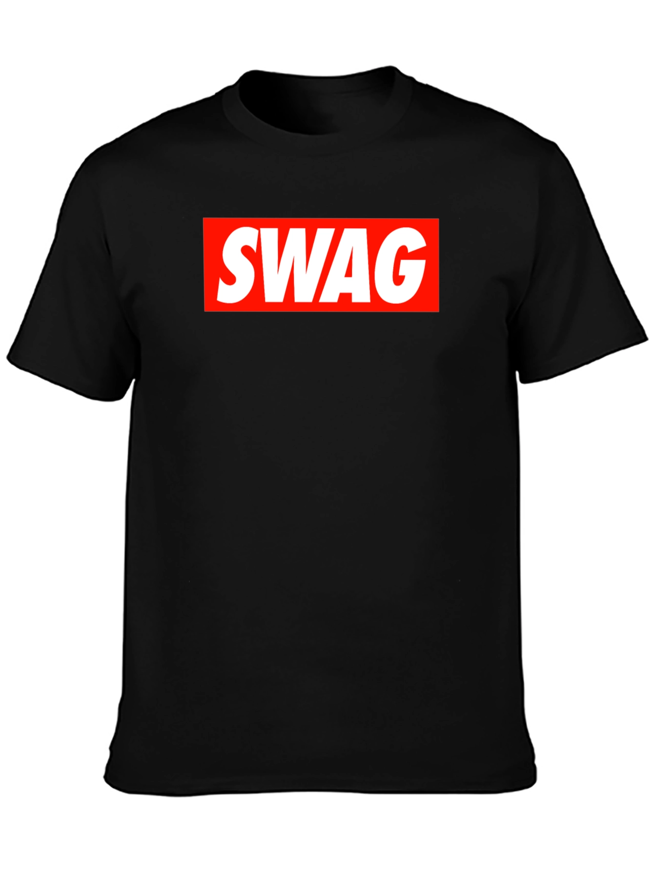 Mens Black T-Shirt with SWAG Graphic