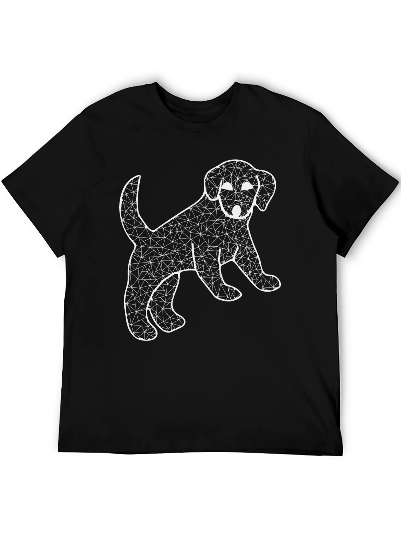 Geometric Puppy Graphic Tee - Black