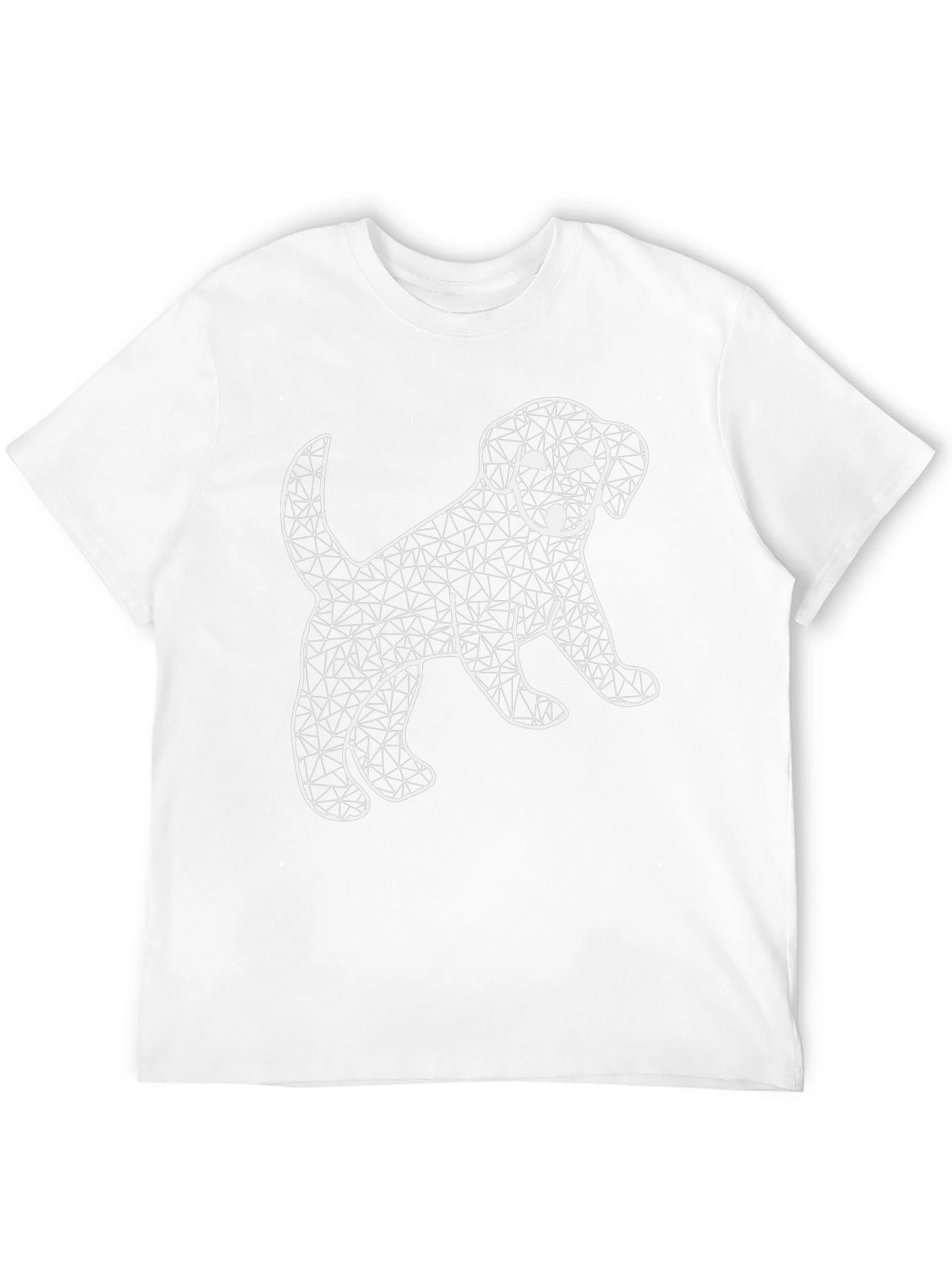 Geometric Puppy Graphic Tee - Black