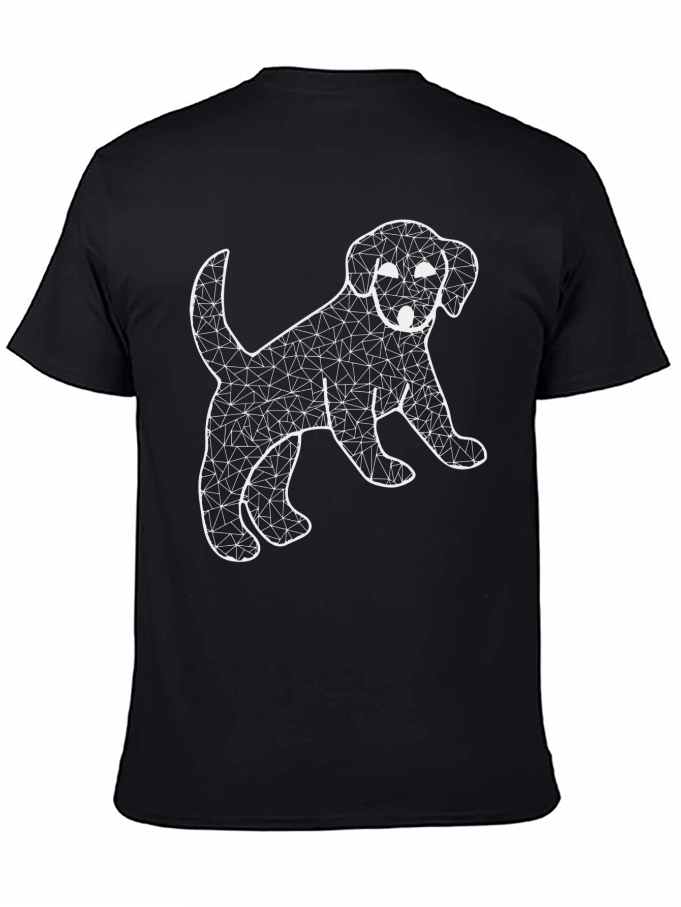 Geometric Puppy Graphic Tee - Black