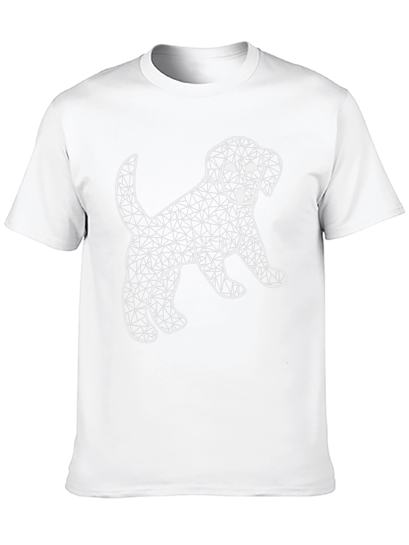 Geometric Puppy Graphic Tee - Black