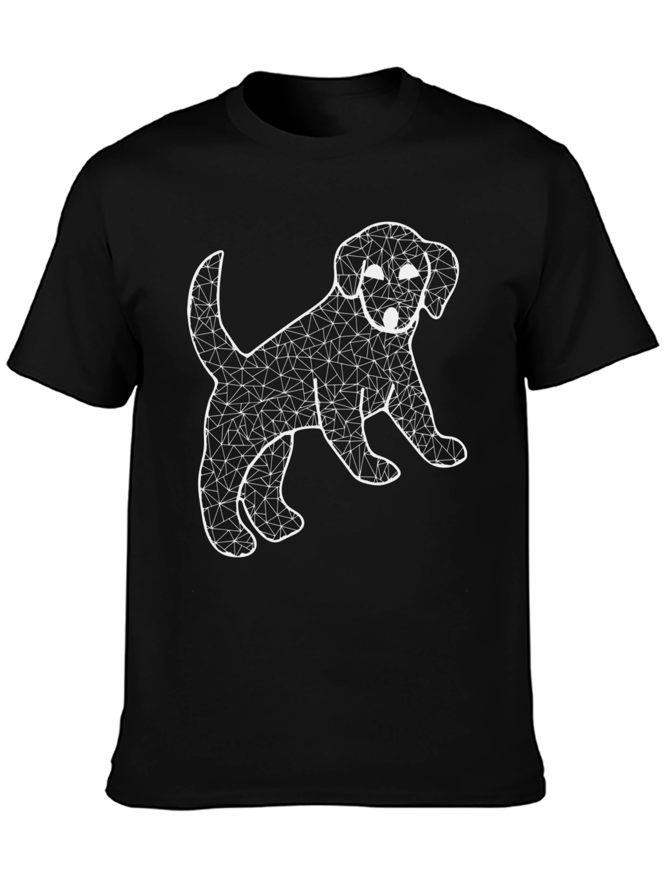 Geometric Puppy Graphic Tee - Black