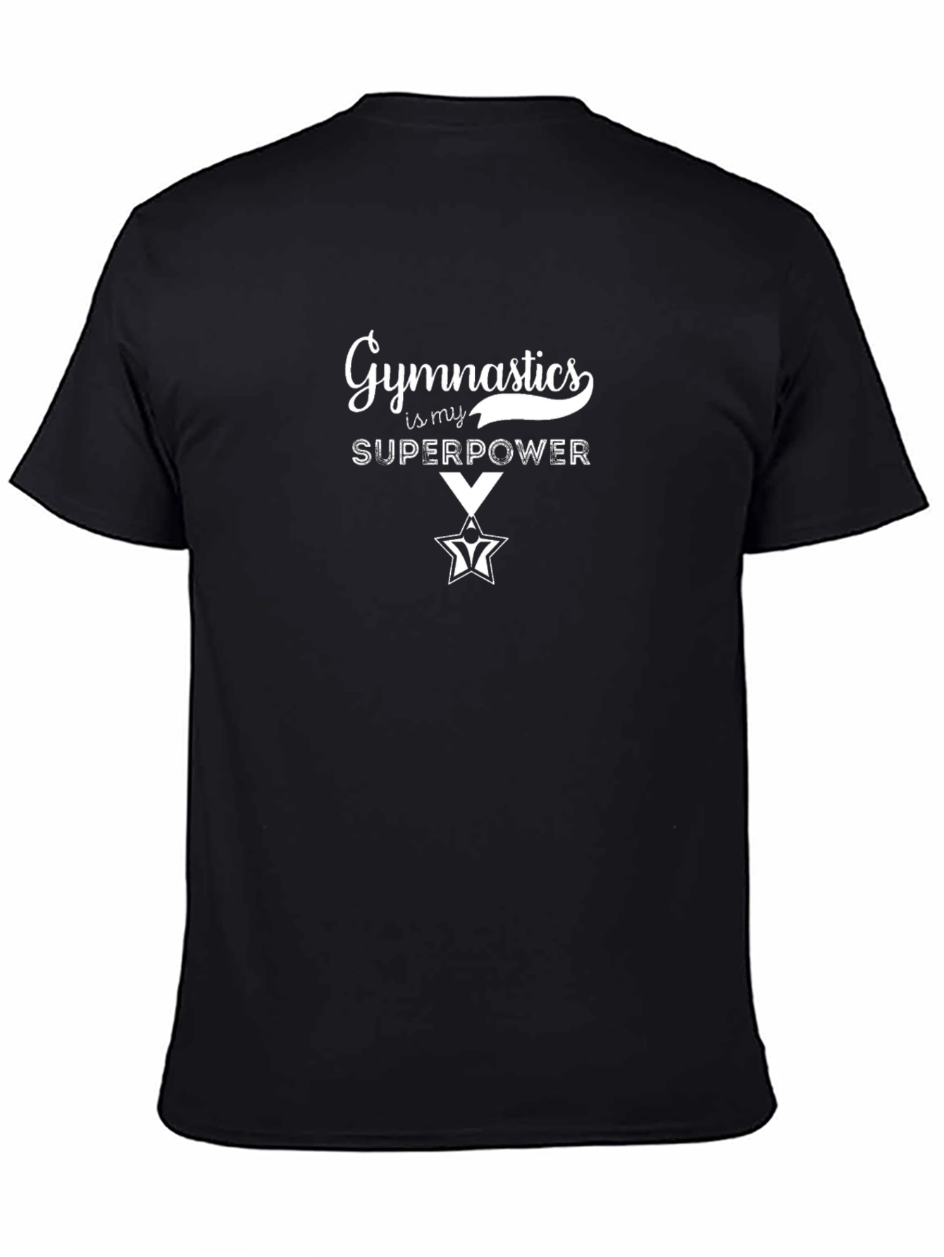 Gymnastics Superpower Graphic Tee - Black Cotton T-Shirt