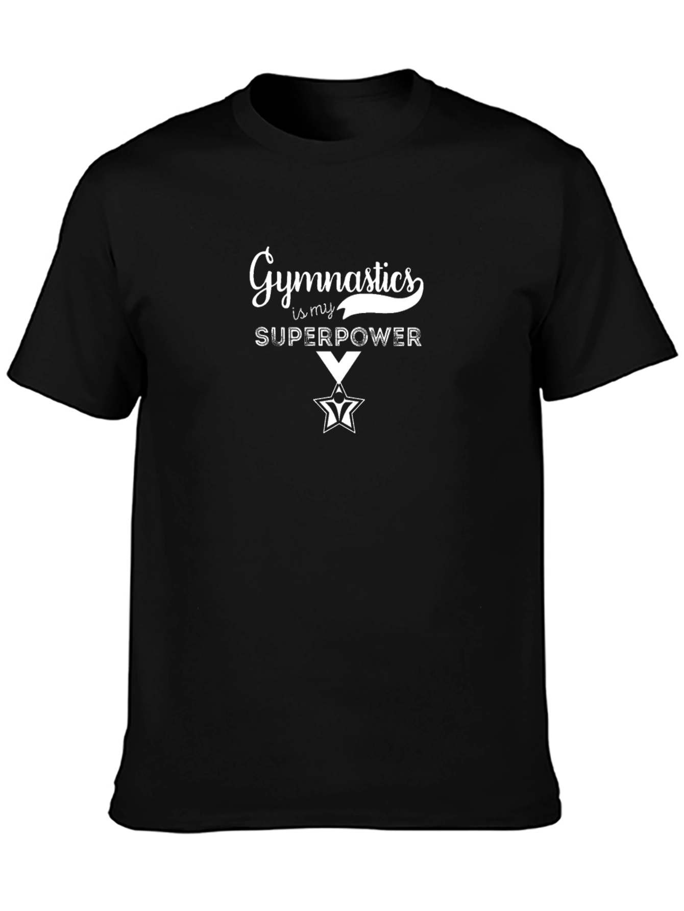 Gymnastics Superpower Graphic Tee - Black Cotton T-Shirt