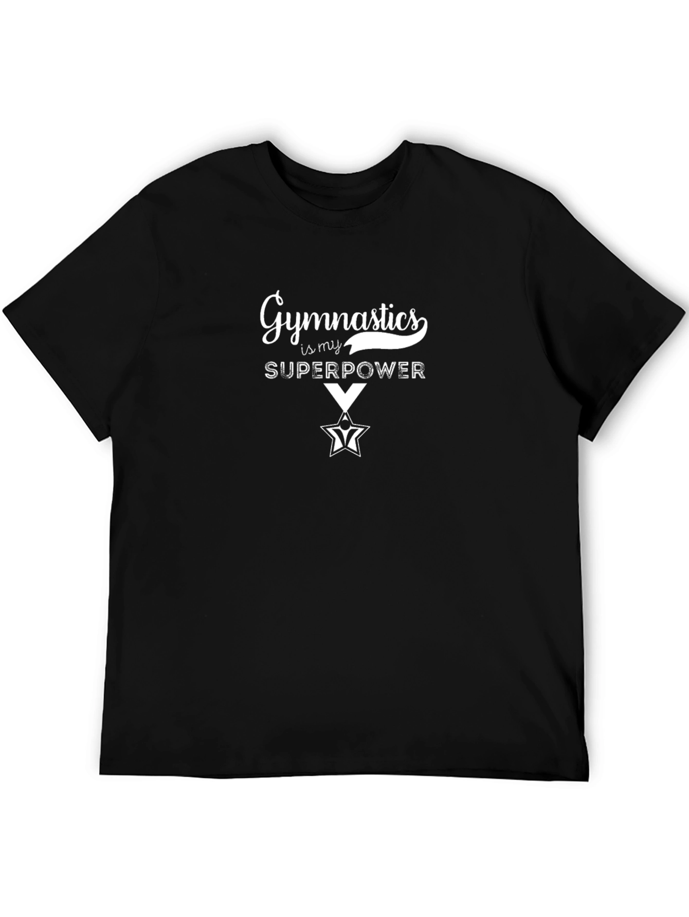 Gymnastics Superpower Graphic Tee - Black Cotton T-Shirt