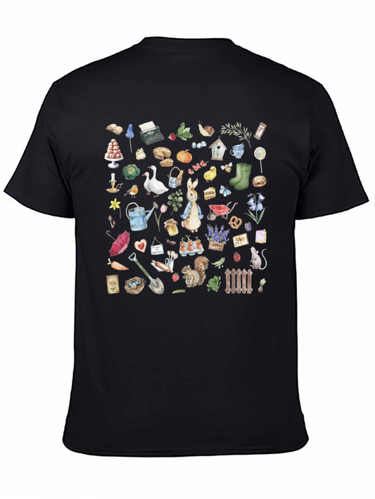 Garden Print Black T-Shirt