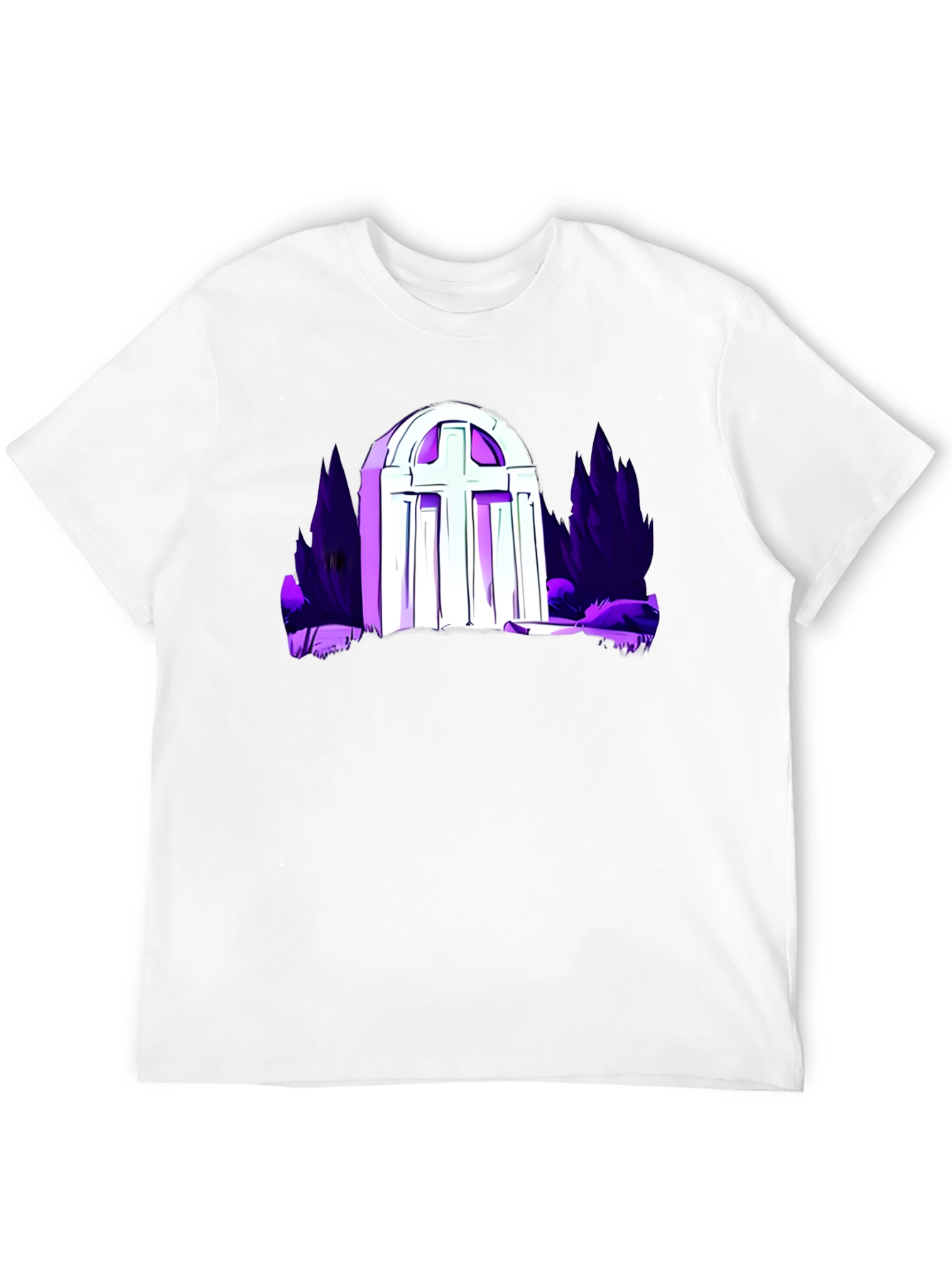 Gothic Graveyard Graphic Tee - Black