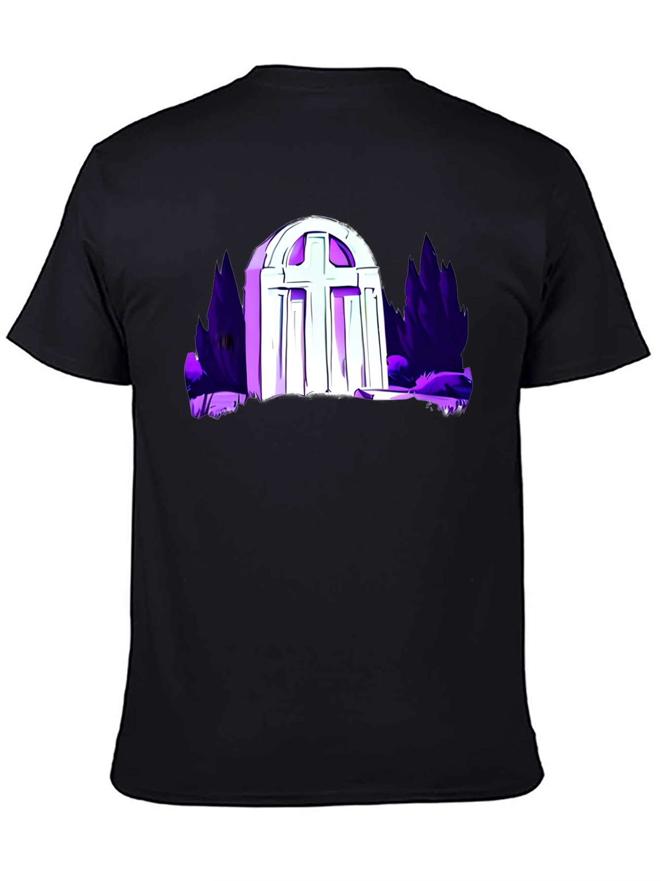 Gothic Graveyard Graphic Tee - Black