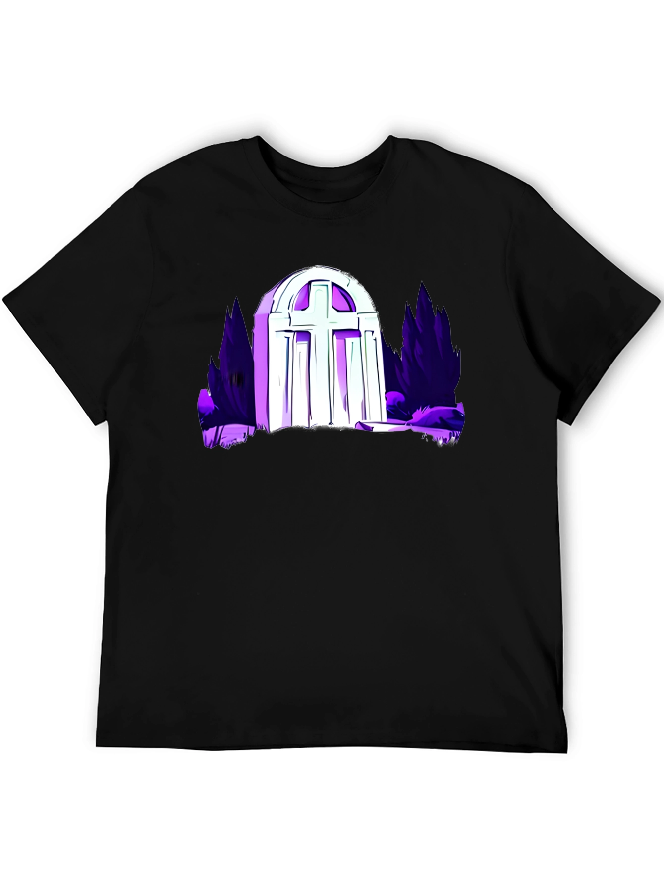 Gothic Graveyard Graphic Tee - Black
