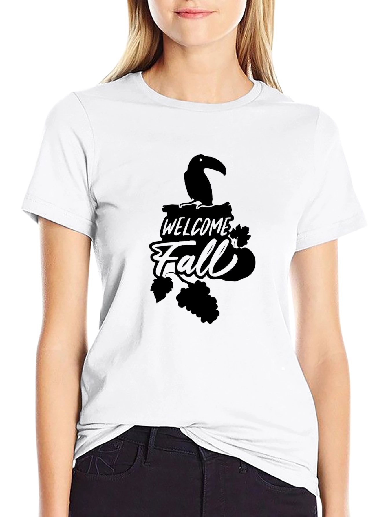 Welcome Fall Black Graphic Tee