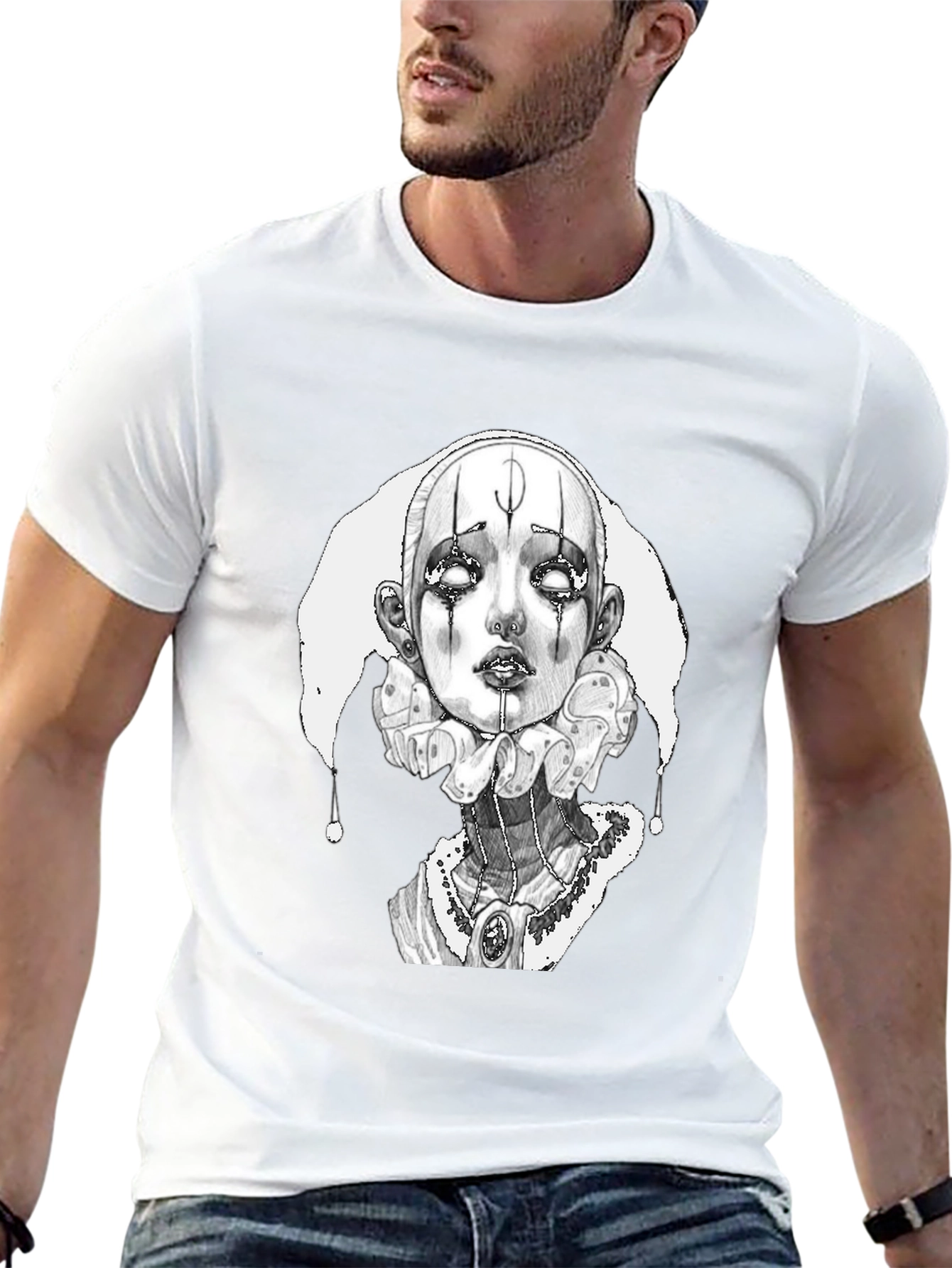 Eerie Clown Graphic Tee - Unique Design