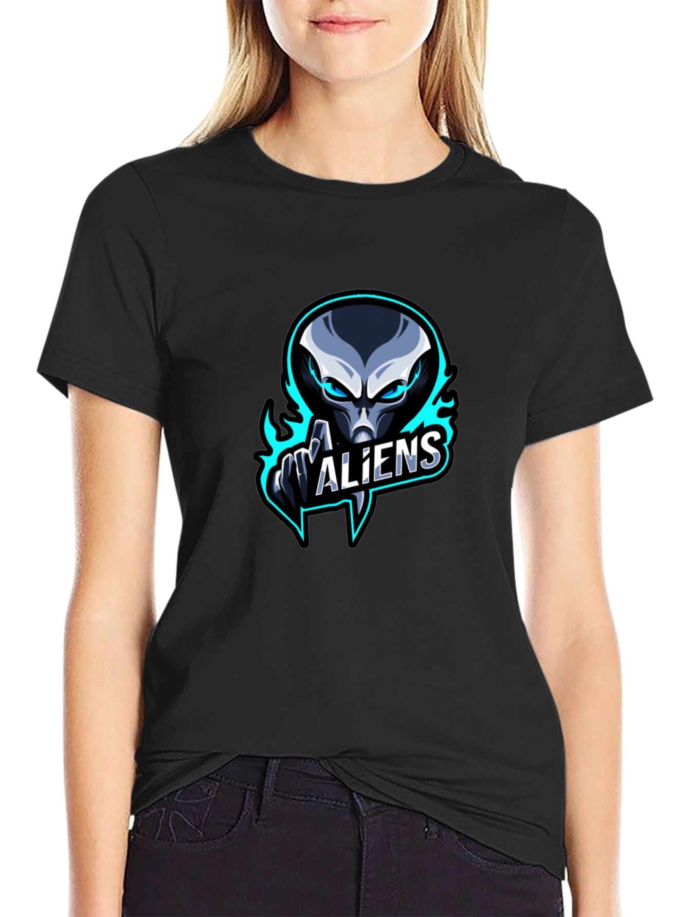 Alien Graphic Black T-Shirt