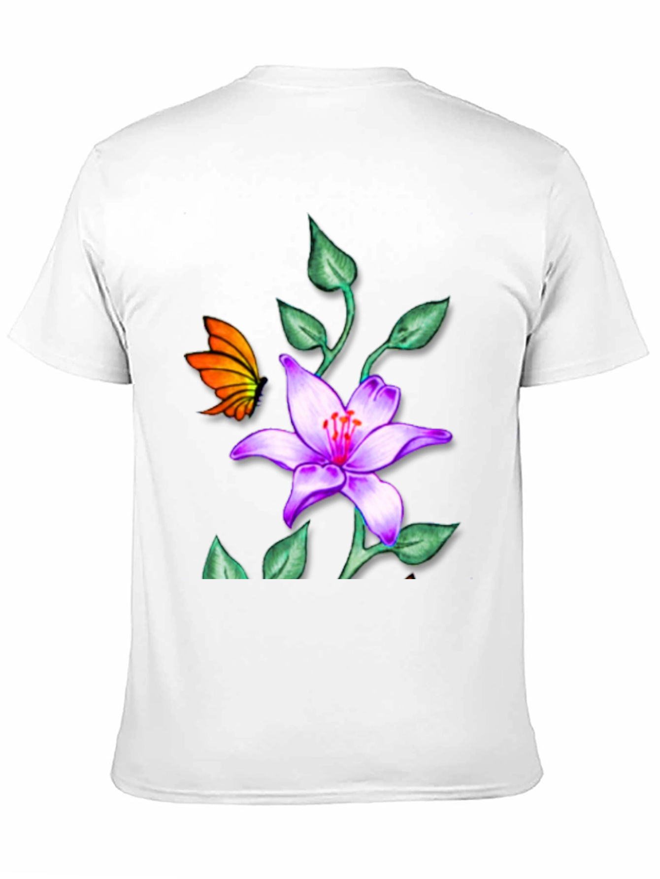 Floral Butterfly Black T-Shirt