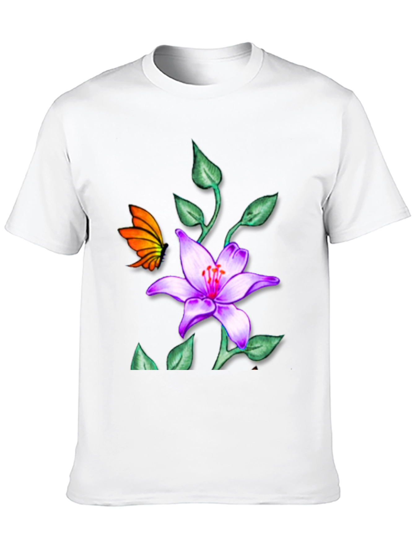 Floral Butterfly Black T-Shirt
