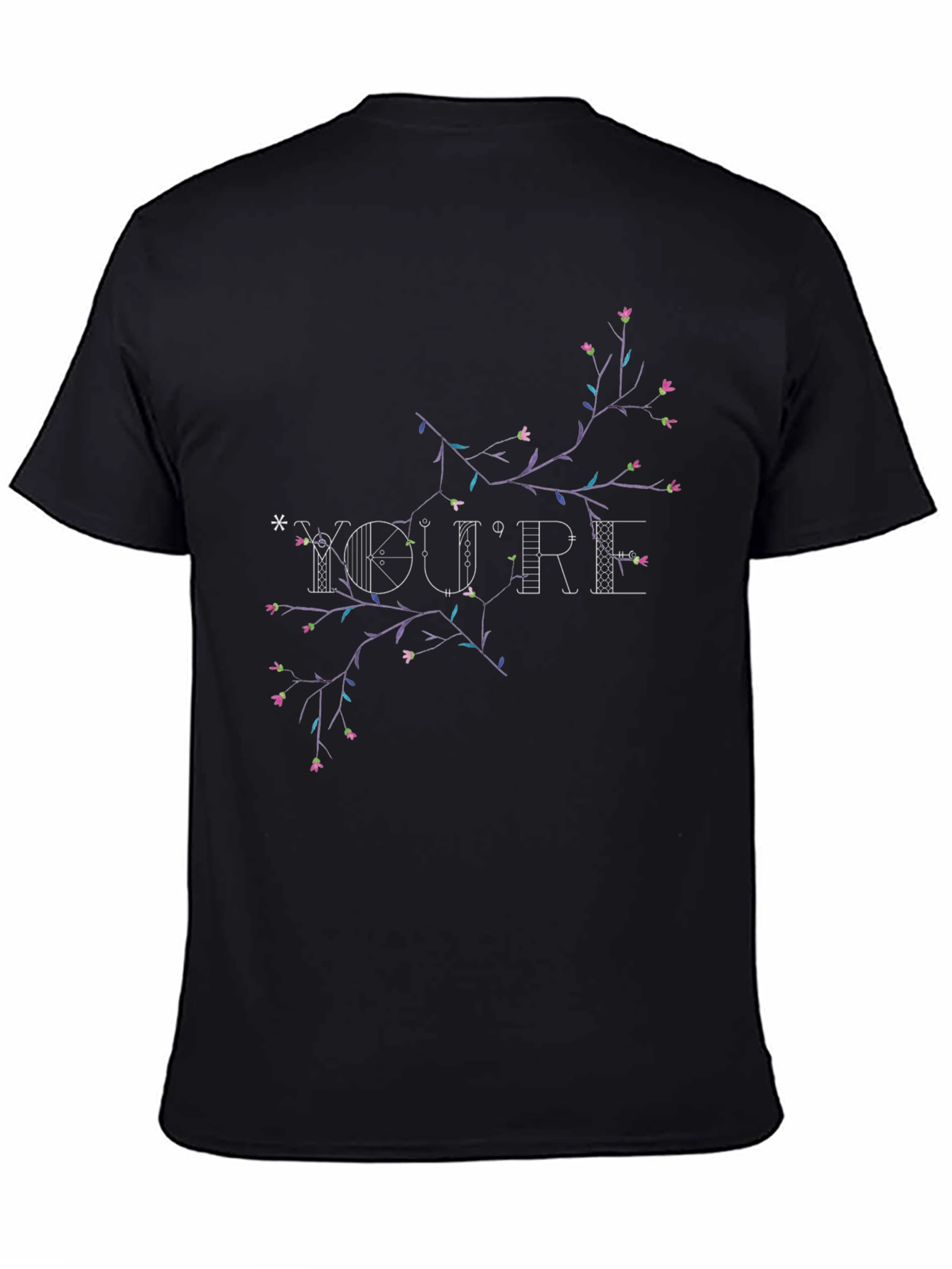 Floral Youre Graphic Black T-Shirt
