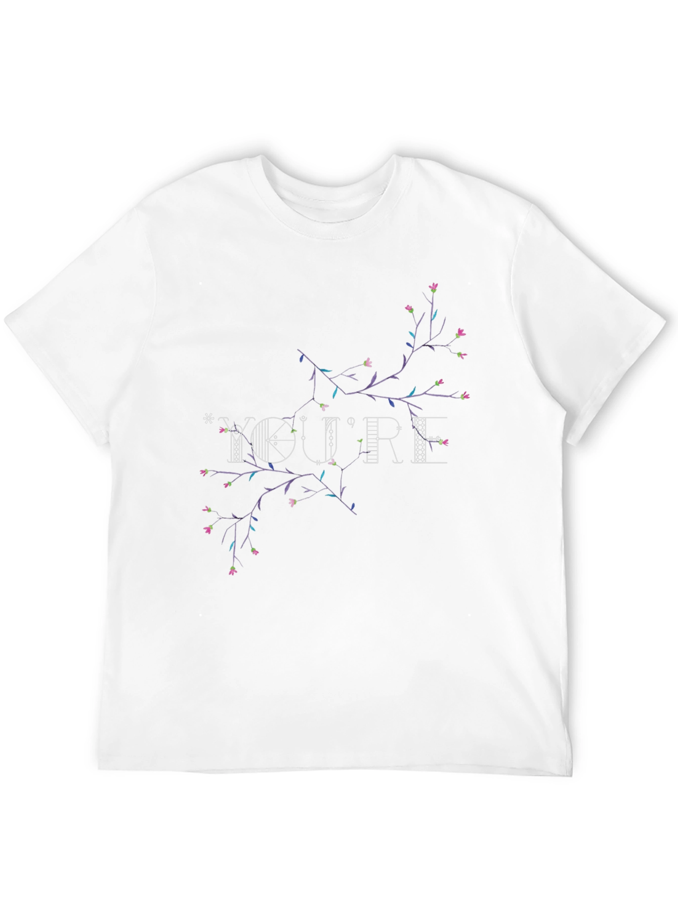 Floral Youre Graphic Black T-Shirt