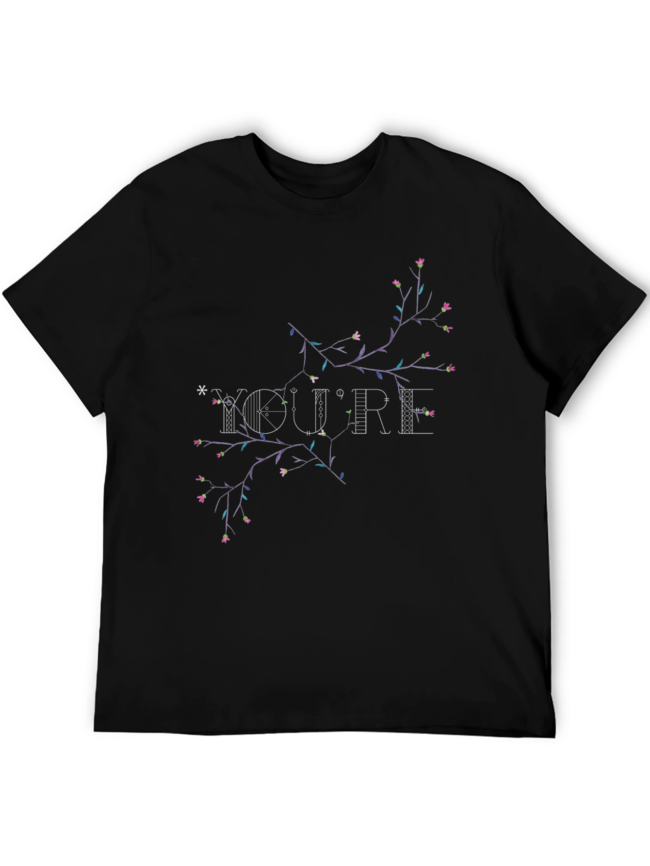 Floral Youre Graphic Black T-Shirt