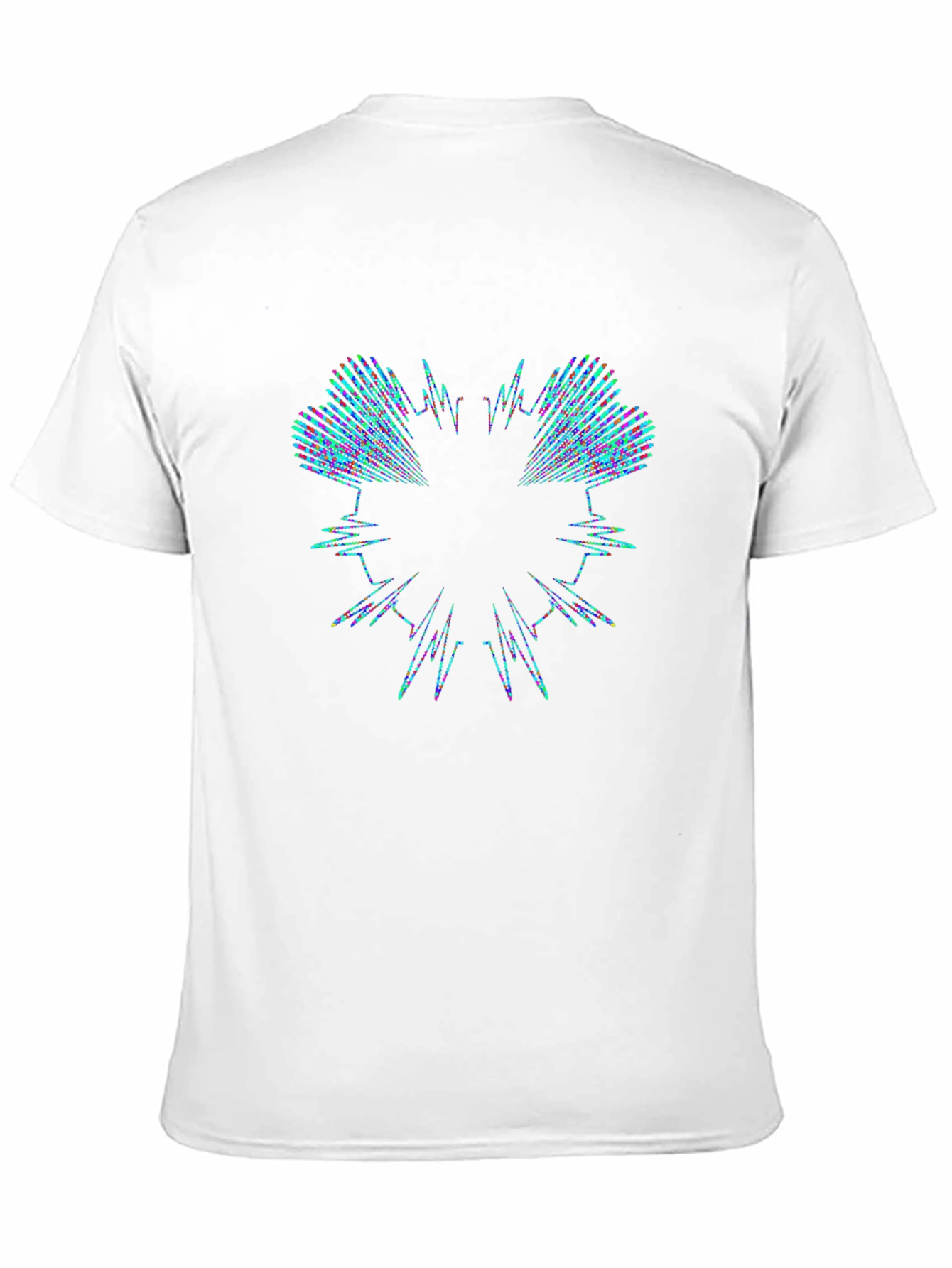 Abstract Waveform Graphic Black T-Shirt