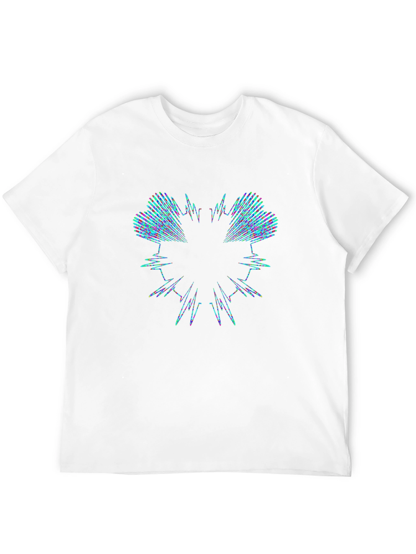Abstract Waveform Graphic Black T-Shirt