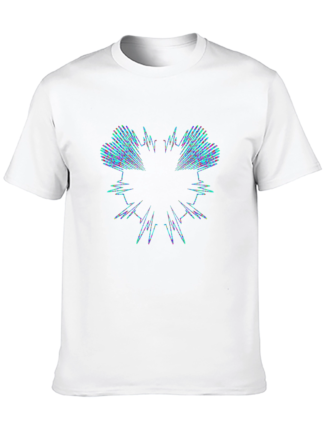 Abstract Waveform Graphic Black T-Shirt
