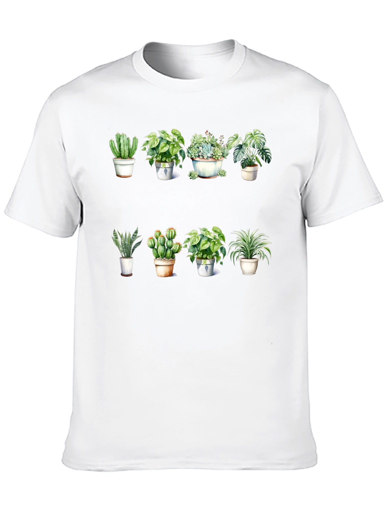 Potted Plants Graphic T-Shirt - Black Cotton Tee
